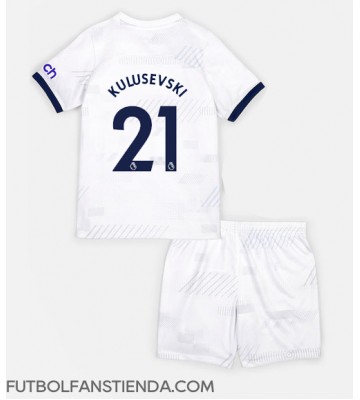 Tottenham Hotspur Dejan Kulusevski #21 Primera Equipación Niños 2023-24 Manga Corta (+ Pantalones cortos)